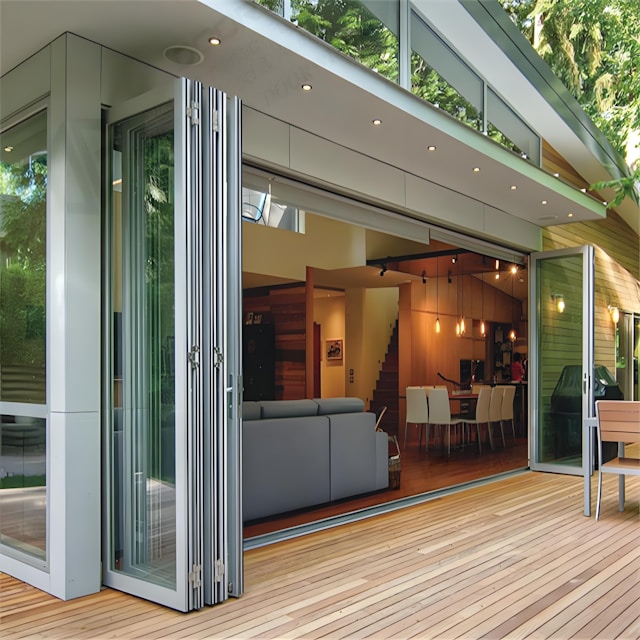Bifold doors on a modern house